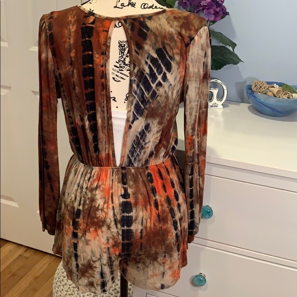 Audrey 3 + 1 Long Sleeve Tie Dye Romper - Picture 2 of 4